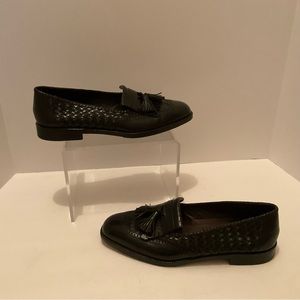 Cole Haan Braganno Tasseled Wing Tip Black Leather Loafer 9D Made in Italy!